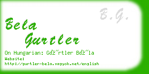 bela gurtler business card